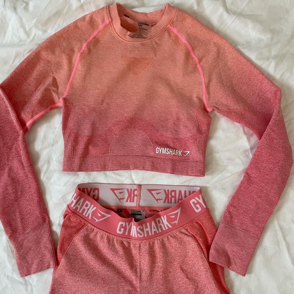 GYMSHARK CORAL PINK OMBRÉ SET